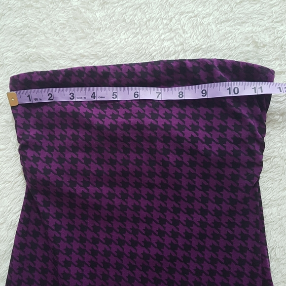 Purple and black houndstooth tube top - Picture 6 of 8